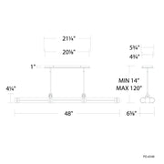 Modern Forms PD-6548 Catania 1-lt 48" LED Linear Pendant