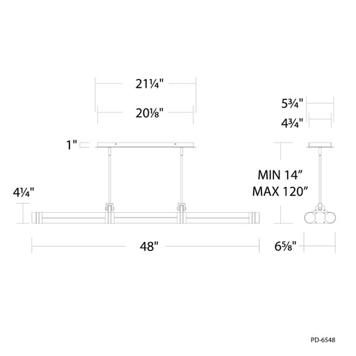 Modern Forms PD-6548 Catania 1-lt 48" LED Linear Pendant
