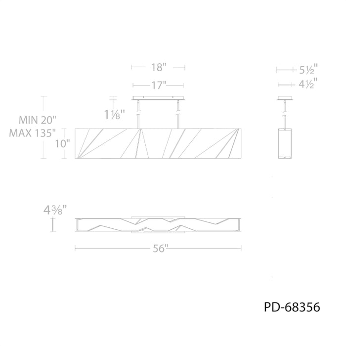 Modern Forms PD-68356 Intrasection 56" LED Pendant