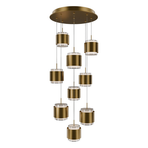 dweLED PD-68905R Banded 5-lt 17" LED Multi Light Pendant, CCT Selectable