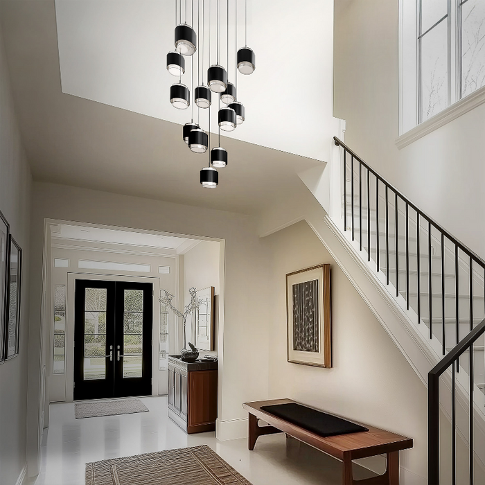 dweLED PD-68925S Banded 25-lt 29" LED Multi Light Pendant, CCT Selectable