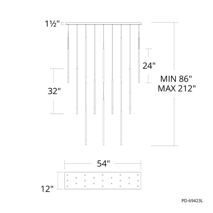 dweLED PD-69423L Viggo 23-lt 54" LED Linear Pendant