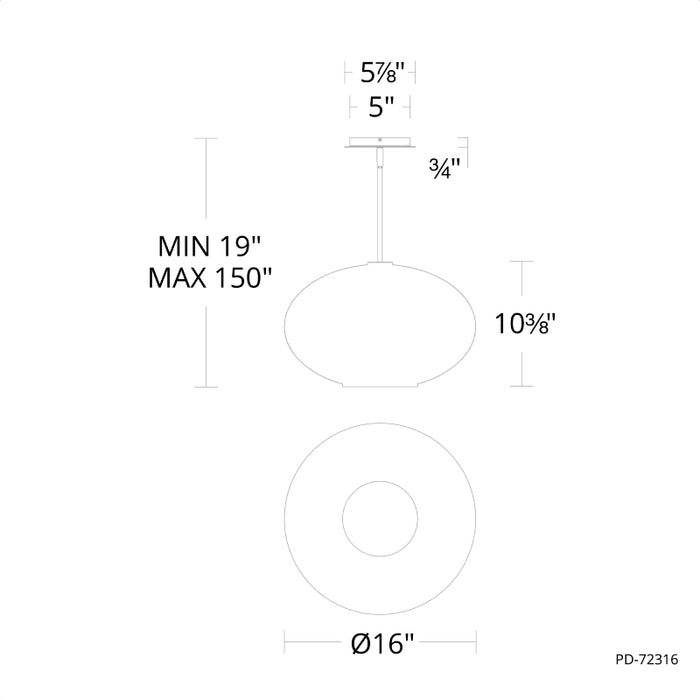 Modern Forms PD-72316 Illusion 16" LED Pendant