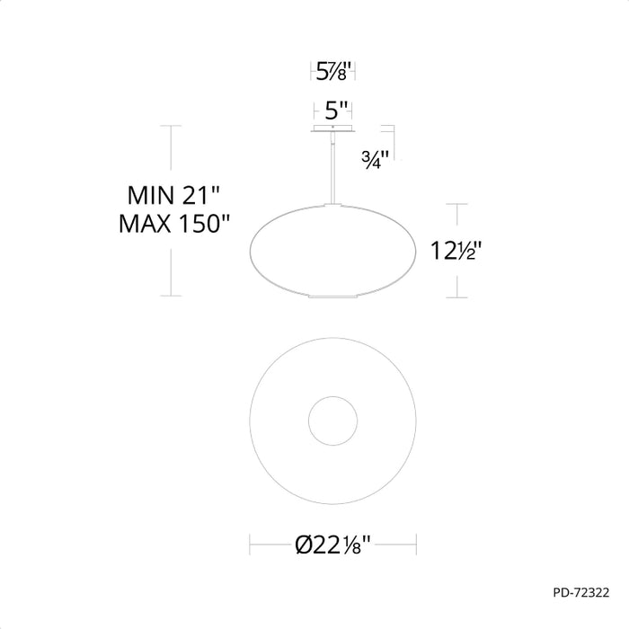 Modern Forms PD-72322 Illusion 22" LED Pendant