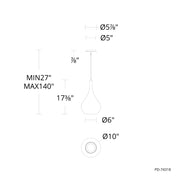 Modern Forms PD-74318 Helios 10" LED Mini Pendant