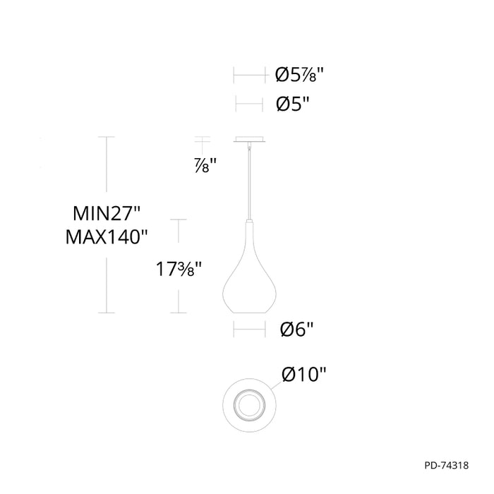 Modern Forms PD-74318 Helios 10" LED Mini Pendant