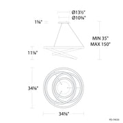 Modern Forms PD-74535 Storm Chaser 35" LED Chandelier