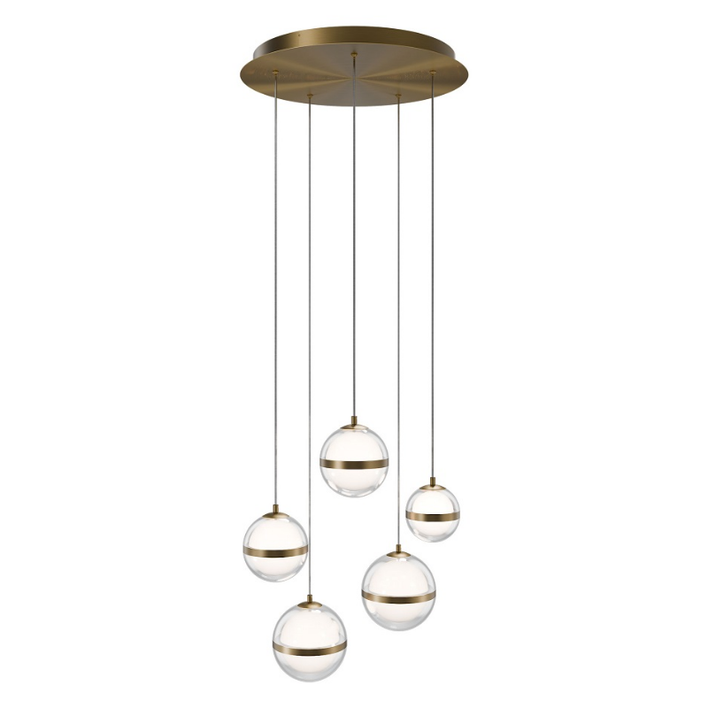 dweLED PD-77515R Cyllindra 15-lt 23" LED Multi Light Pendant, CCT Selectable