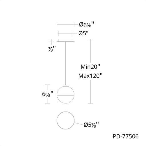 dweLED PD-77506 Cyllindra 1-lt 6" LED Pendant
