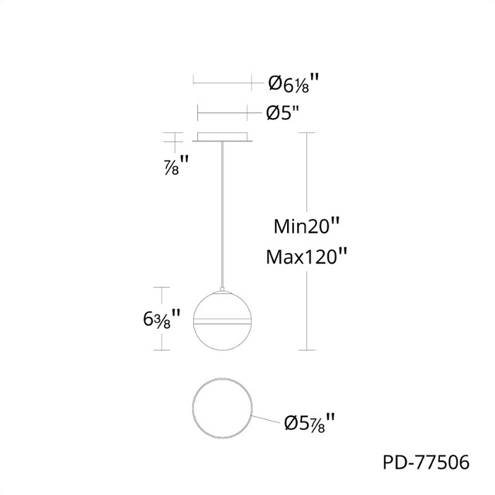dweLED PD-77506 Cyllindra 1-lt 6" LED Pendant
