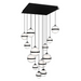 dweLED PD-77525S Cyllindra 25-lt 29" LED Multi Light Pendant, CCT Selectable