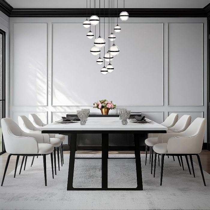 dweLED PD-77525S Cyllindra 25-lt 29" LED Multi Light Pendant, CCT Selectable