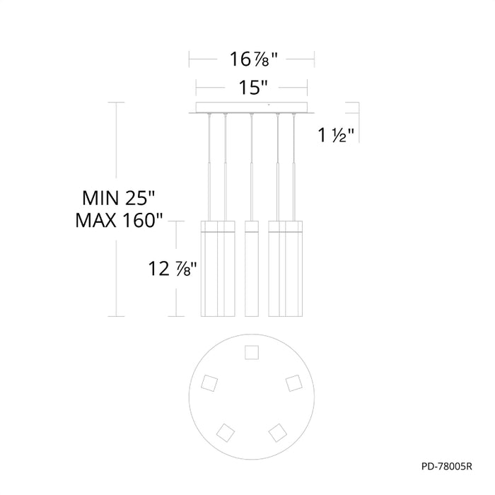 Modern Forms PD-78005R Minx 5-lt 17" LED Pendant