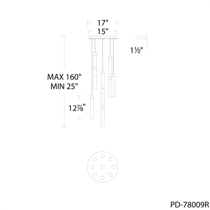 Modern Forms PD-78009R Minx 9-lt 17" LED Pendant