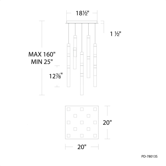 Modern Forms PD-78013S Minx 13-lt 20" LED Pendant