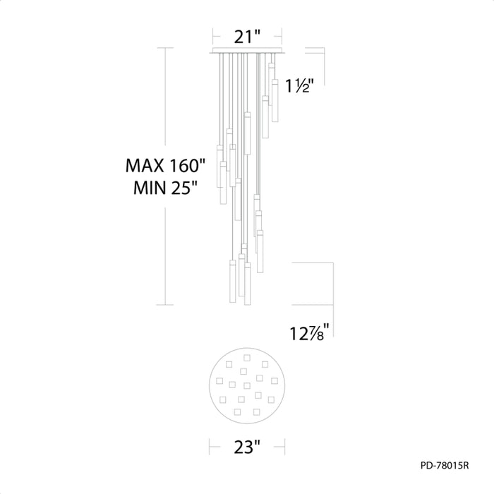 Modern Forms PD-78015R Minx 15-lt 23" LED Pendant