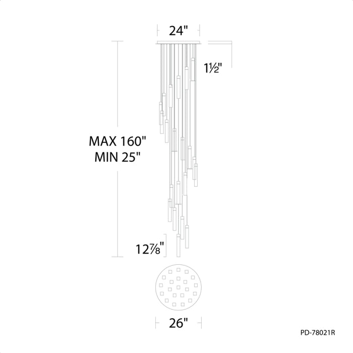 Modern Forms PD-78021R Minx 21-lt 26" LED Pendant