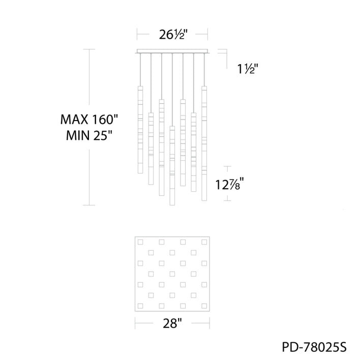 Modern Forms PD-78025S Minx 25-lt 28" LED Pendant