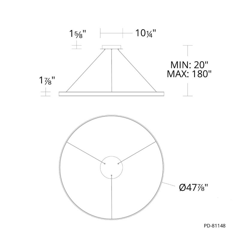 dweLED PD-81148 Sirius 1-lt 48" LED Pendant