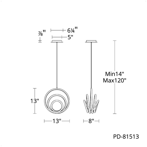 dweLED PD-81513 Hoopla 1-lt 13" LED Pendant