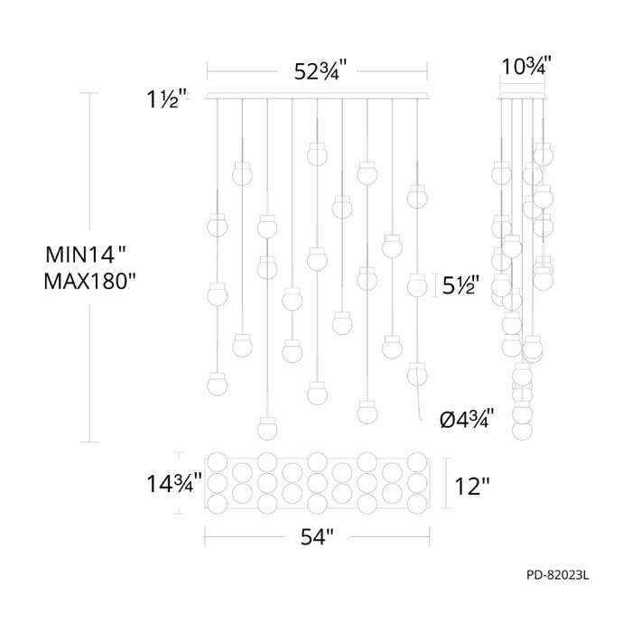 Modern Forms PD-82023L Double Bubble 23-lt 54" LED Pendant