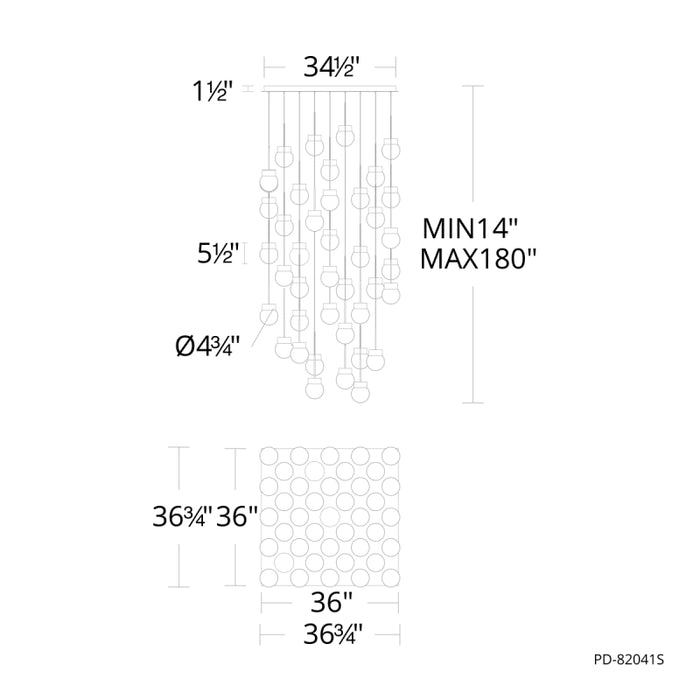 Modern Forms PD-82041S Double Bubble 41-lt 36" LED Pendant