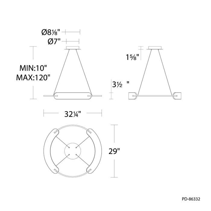 Modern Forms PD-86332 Ilios 32" LED Pendant