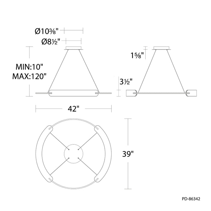 Modern Forms PD-86342 Ilios 42" LED Pendant