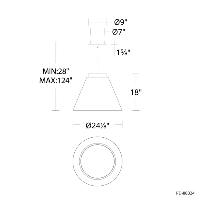 Modern Forms PD-88324 Bentley 24" LED Pendant