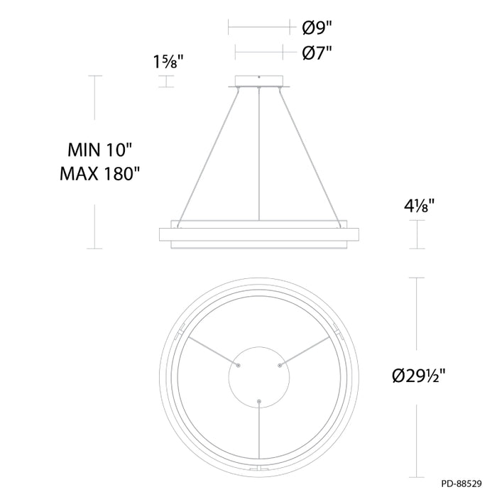 Modern Forms PD-88529 Delaney 1-lt 30" LED Pendant