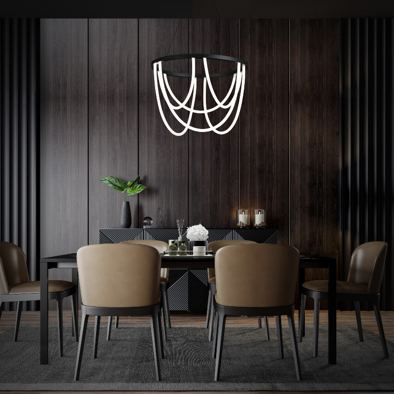 dweLED PD-89436 Margarite 6-lt 36" LED Chandelier