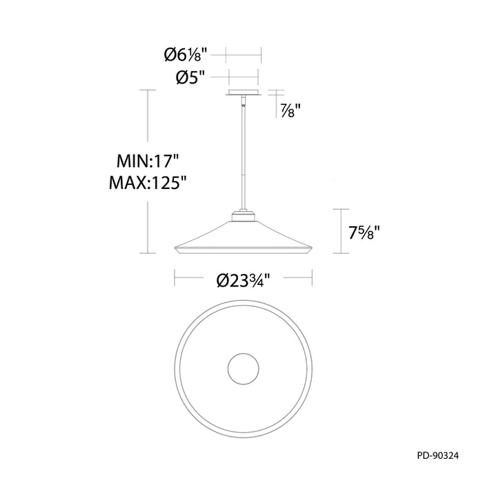 Modern Forms PD-90324 Alfa 24" LED Pendant