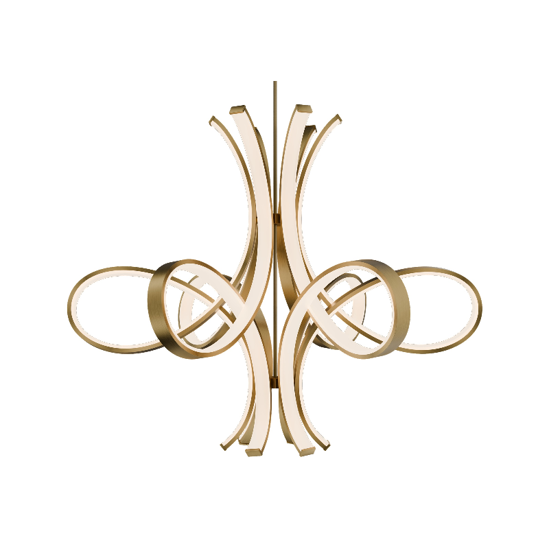 Modern Forms PD-90556 Fleur De Lis 6-lt 56" LED Pendant - Aged Brass