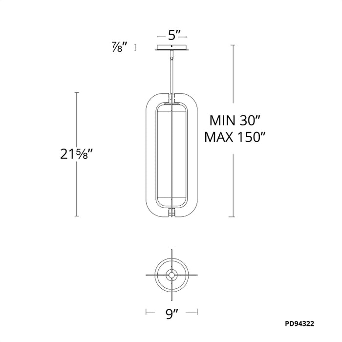 Modern Forms PD-94322 Echelon 9" LED Pendant