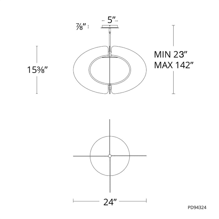 Modern Forms PD-94324 Echelon 24" LED Pendant