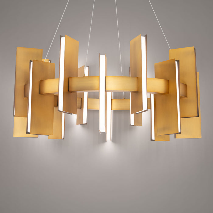 Modern Forms PD-9533 Ronan 1-lt 32" LED Pendant - Aged Brass