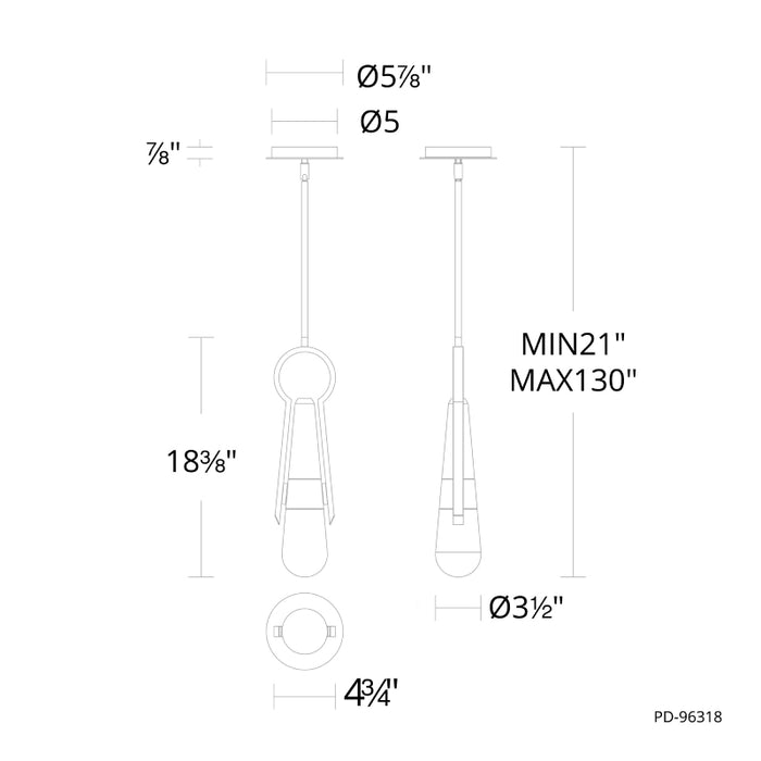 Modern Forms PD-96318 Ezra 5" LED Pendant