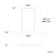 dweLED PD-97552 Balance Beam 1-lt 53" LED Pendant