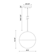 Kuzco PD11710-5CCT Monae 1-lt 10" LED Pendant, CCT Selectable