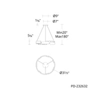 Modern Forms PD232632-TWA Keefe 32" LED Pendant