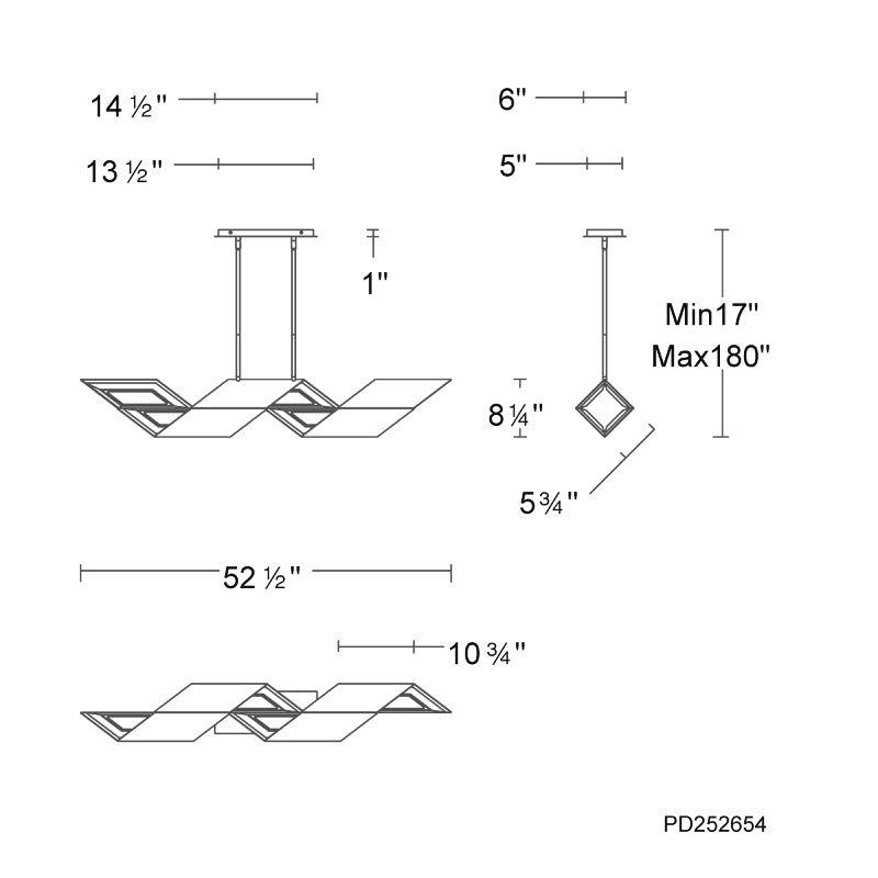 Modern Forms PD252654 Lyris 1-lt 53" LED Pendant