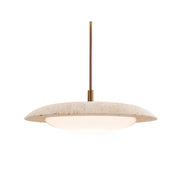 Modern Forms PD264620-TWA Saturno 1-lt 20" LED Pendant-Beige Travertine/Aged Brass