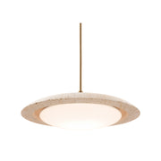 Modern Forms PD264620-TWA Saturno 1-lt 20" LED Pendant-Beige Travertine/Aged Brass
