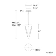 Modern Forms PD280615-TWA Kiernan 1-lt 8" LED Pendant