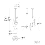 Modern Forms PD286630 Trixie 3-lt 12" LED Pendant