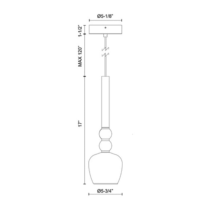 Kuzco PD30501 Rise 6" LED Pendant