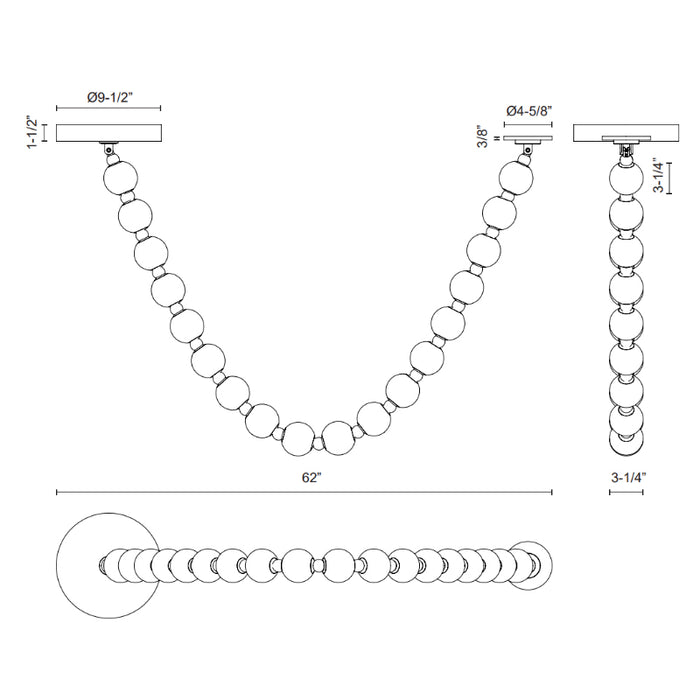 Alora PD321718 Akoya 62" LED Pendant