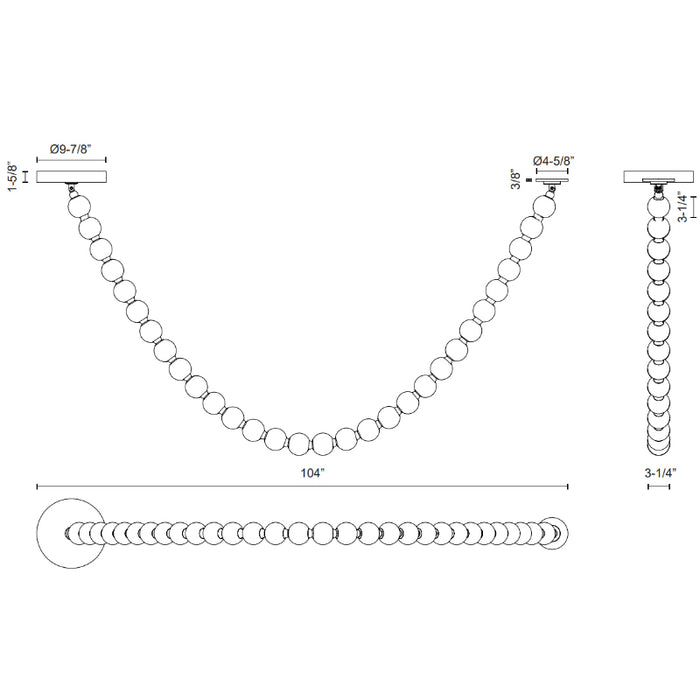 Alora PD321730 Akoya 104" LED Pendant
