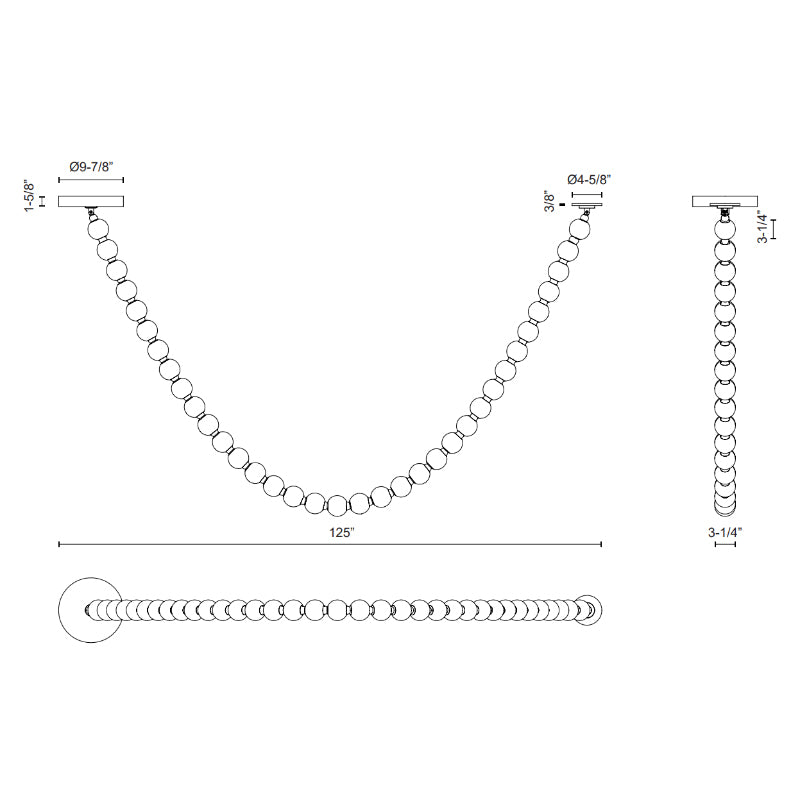 Alora PD321736 Akoya 125" LED Pendant