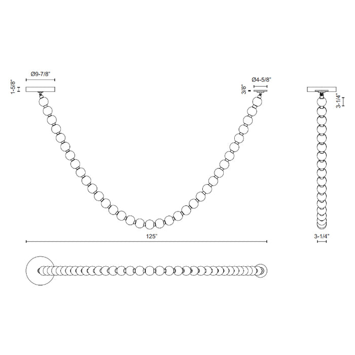 Alora PD321736 Akoya 125" LED Pendant